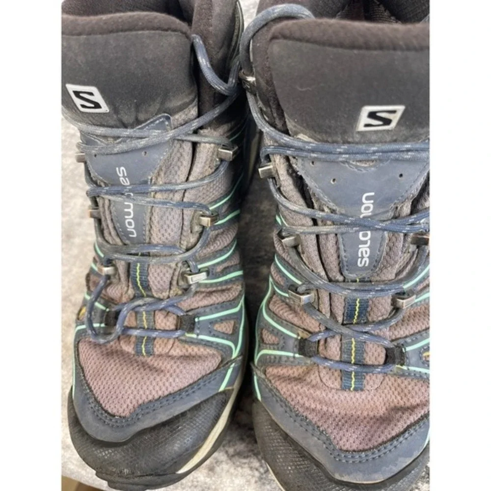 Salomon X Ultra Pioneer Mid Gore-Tex Hiking Boot Men 9 Blue Grey Mint Athleisure